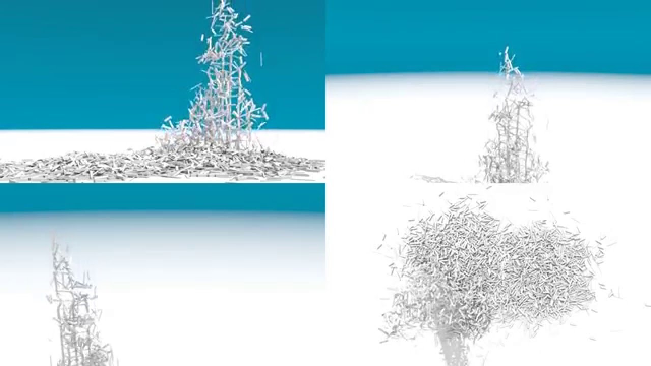 Blender Building Collapse Disintegration 4600 Objects Youtube