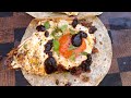 Chorizo breakfast tacos on the nomad grills