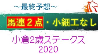 【小倉2歳ステークス2020】最終予想　馬連2点小細工なしで勝負　過去最小頭数10頭立て　小倉2歳S2020