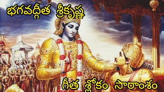 భగవద్గీత శ్లోకం సారాంశం | శ్లోకం మరియు సారాంశం ఆడియో తెలుగులో | Gita Slokam meaning in telugu