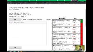 CodingBat String-1 "helloName" Walkthrough