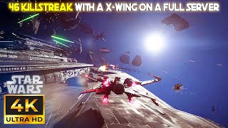 46 Killstreak on a FULL SERVER | Star Wars Battlefront 2 | Starfighter Assault [PC 4K]