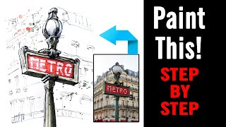 How to Start with Watercolour - Step by Step Urban Sketching