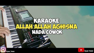 Karaoke Allah Allah Aghisna Ya Rosulallah Nada Cowok Lirik