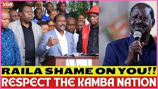 Kalonzo Musyoka Delivers Fiery  Message to Raila😨😨'Raila lazima Uheshimu WAKAMBA❗❗'