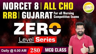 NORCET 8 | CHO | RRB | JIPMER for All Nursing Competitive Exam #mcq #zero Level Series #280 #jinc