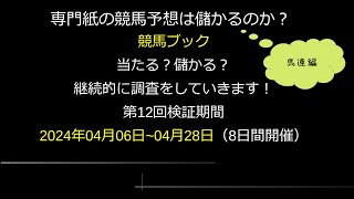 【競馬検証】第12回競馬ブック記者検証馬連編