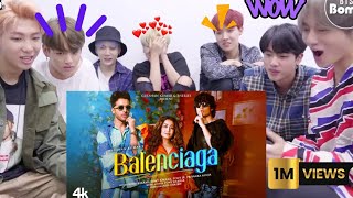 BTS Reaction to bollywood song|Balenciaga|Neha Kakkar,Tony Kakkar|Tony Jr., Priyanka Ahuja|