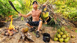 6-DAYS ALONE - Cast Away Island Survival Camping - NO Food, Fire, Water, or Shelter