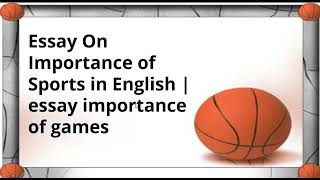 500+ words Essay On Sports 2023-24 in English for 10th 12th board exam
