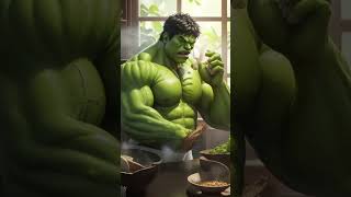 The Hulk sat at the breakfast table #shortsvideo #shortsfeed