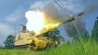 M109 Paladin Howitzer in Action - The King of Battlefield