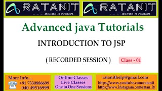 Advanced Java Tutorials || Introduction to JSP || by Mr.Ratan || class-01