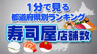 １分で見る【都道府県別ランキング】『寿司屋店舗数』