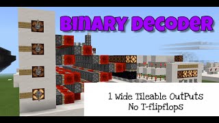 Binary Decoder 1 Wide Tileable OutPuts Minecraft Bedrock 1.16