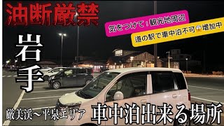 【ひとり車中泊旅用ガイド/岩手県観光】女1人でも安心して車中泊出来る場所はココ‼︎厳美渓〜世界遺産中尊寺を巡り人気観光地周辺の道の駅を全部検証してみた！