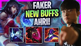FAKER TRYING THE NEW AHRI BUFFS! - T1 Faker Plays Ahri Mid vs Lee Sin! | Season