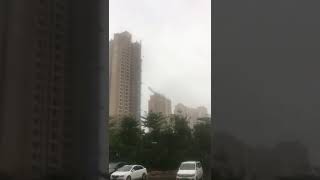 台风山竹实拍19【吊塔砸楼】 Typhoon Mangkhut real shoot