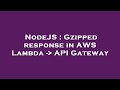 NodeJS : Gzipped response in AWS Lambda -  API Gateway