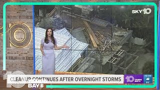 Cleanup continues after overnight storms