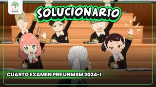 🔴 SOLUCIONARIO CUARTO EXAMEN PRE SAN MARCOS 2024-I 🌱