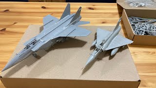 Zvezda 1/72 Mig-31 built and ready for painting!  What a beast!!