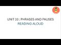 PRONUNCIATION IN USE| UNIT 33 | PHRASES AND PAUSES