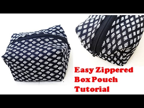 Easy Zippered Box Pouch \Travelling Pouch Tutorial - YouTube