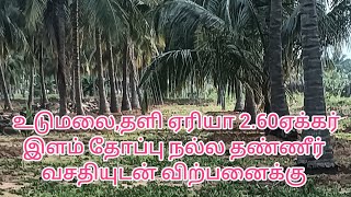 (463) உடுமலை,தளி அருகில் 2.60ஏக்கர் தோப்பு தனி கிணறு தனி சர்வீசுடன் செம்மண் பூமி விற்பனைக்கு