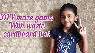 DIY maze game~! with waste cardboard box ~ best out of waste ~ reuse #bestoutofwaste #diygame #diya