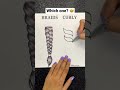 How to draw braids and curly hair ✍️😊 Braids or Curly? #shorts #howtodraw #art #drawing #artist