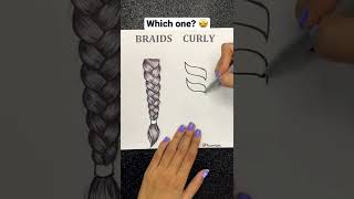 How to draw braids and curly hair ✍️😊 Braids or Curly? #shorts #howtodraw #art #drawing #artist