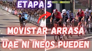 RESUMEN ETAPA 5 VUELTA ANDALUCIA 2025/MOVISTAR TEAM DERROTA AL INEOS Y UAE