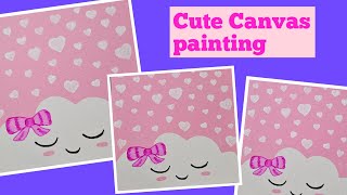 Cute and Easy Canvas Painting || Acrylic painting for beginners #diy #art #craft #painting #canvas