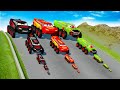 Big & Small Evil Mcqueen BTR vs Mcqueen BTR vs Zombie Mcqueen BTR vs DOWN OF DEATH in BeamNG