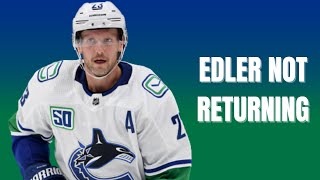 Canucks news: Alex Edler NOT returning to the team, will become an unrestricted free agent
