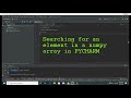 how to search for an element in a numpy array in pycharm/python