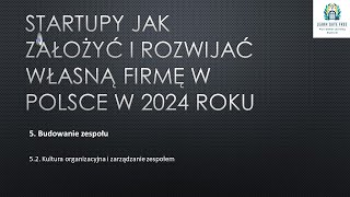 Lekcja 17 - Kultura organizacyjna i zarządzanie zespołem - Startupy Jak założyć i rozwijać... (PL)