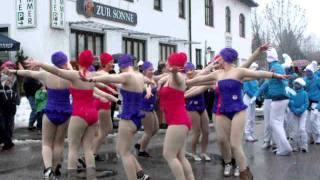 Synchronschwimmerinnen auf dem Faschingsumzug in Peißenberg