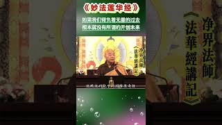 如果我们背负着无量的过去根本就没有所谓的开创未来 / 净界法师《法华经讲记》采撷  #学佛