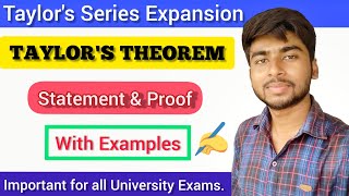 State and Proof Taylor's Theorem l Taylor's Series Expansion l Maths Analysis