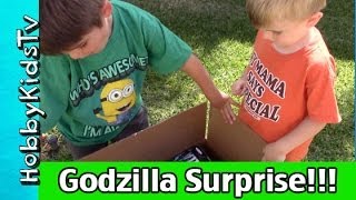 Godzilla HobbyKids Reaction to Open Box Surprise!