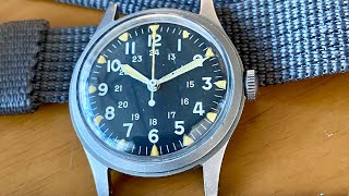 SERVICED Vintage October 1969 Vietnam War Era Government Issue Military Watch Hamilton GG-W-113