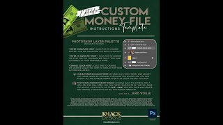 Create Custom 100 Dollar Bill using Easy Photoshop Template Video Tutorial - KMack Designs .PSD