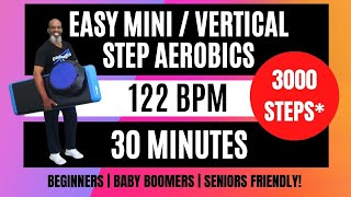 Easy Mini Step Aerobics | 122 BPM | 30 Minutes | Beginner, Baby Boomer, Senior Friendly | 3000 Steps
