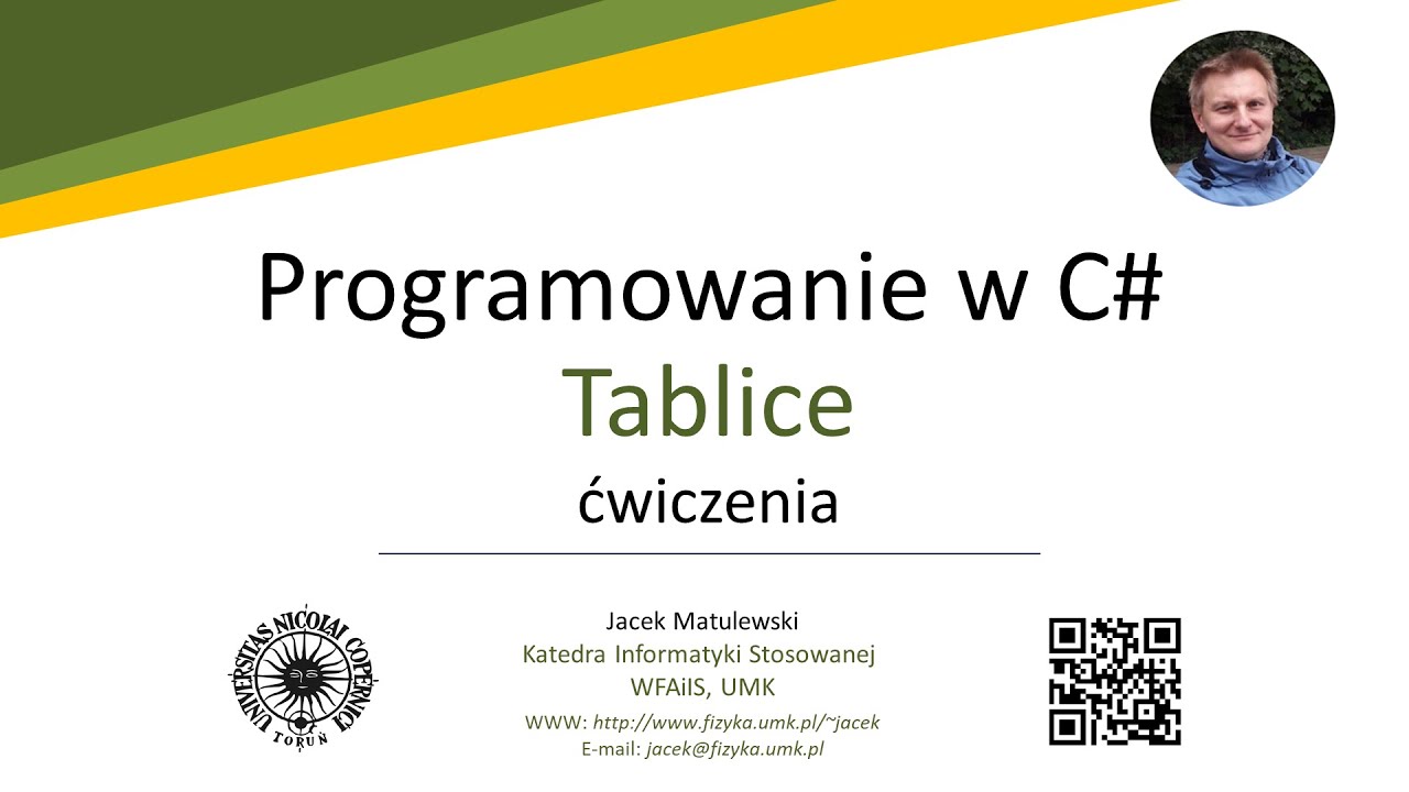 Programowanie W C# (ćwiczenia) - 07 - Tablice - YouTube