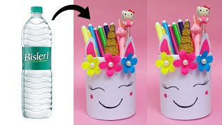 Beautiful Unicorn Penstand From PLASTIC BOTTLE • Penstand Making At Home • Teacher's day gift 2023