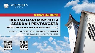 IBADAH HARI MINGGU - 28 JUNI 2020 PUKUL 10.00 WIB (PENUTUPAN BULAN PELKES SINODAL)