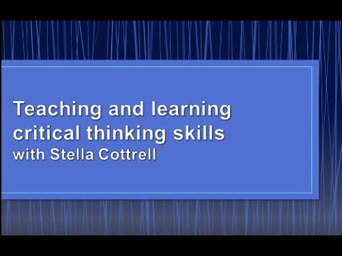Thinking And Learning Critical Thinking With Stella Cottrell Youtube