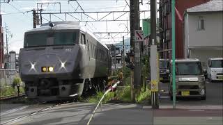 JR九州　787系 特急きりしま1号宮崎駅～鹿児島中央駅 6001M  　堅馬場踏切　撮影日2024.10.5